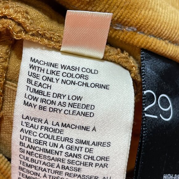 Pilcro High-Rise Skinny Pants Corduroy Mustard Yellow Size 29 Exposed Button Fly - Picture 7 of 9